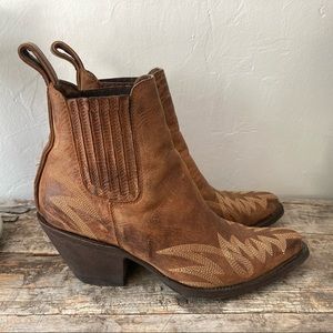 Og By Old Gringo Distressed Embroidered Ankle Booties 5.5